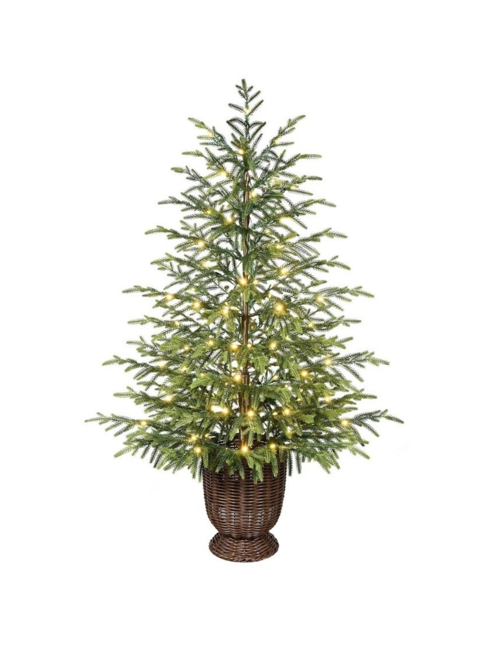 My Texas House 4ft Pre-lit Norfolk Pine Potted Christmas Tree 100 Twinkle LED